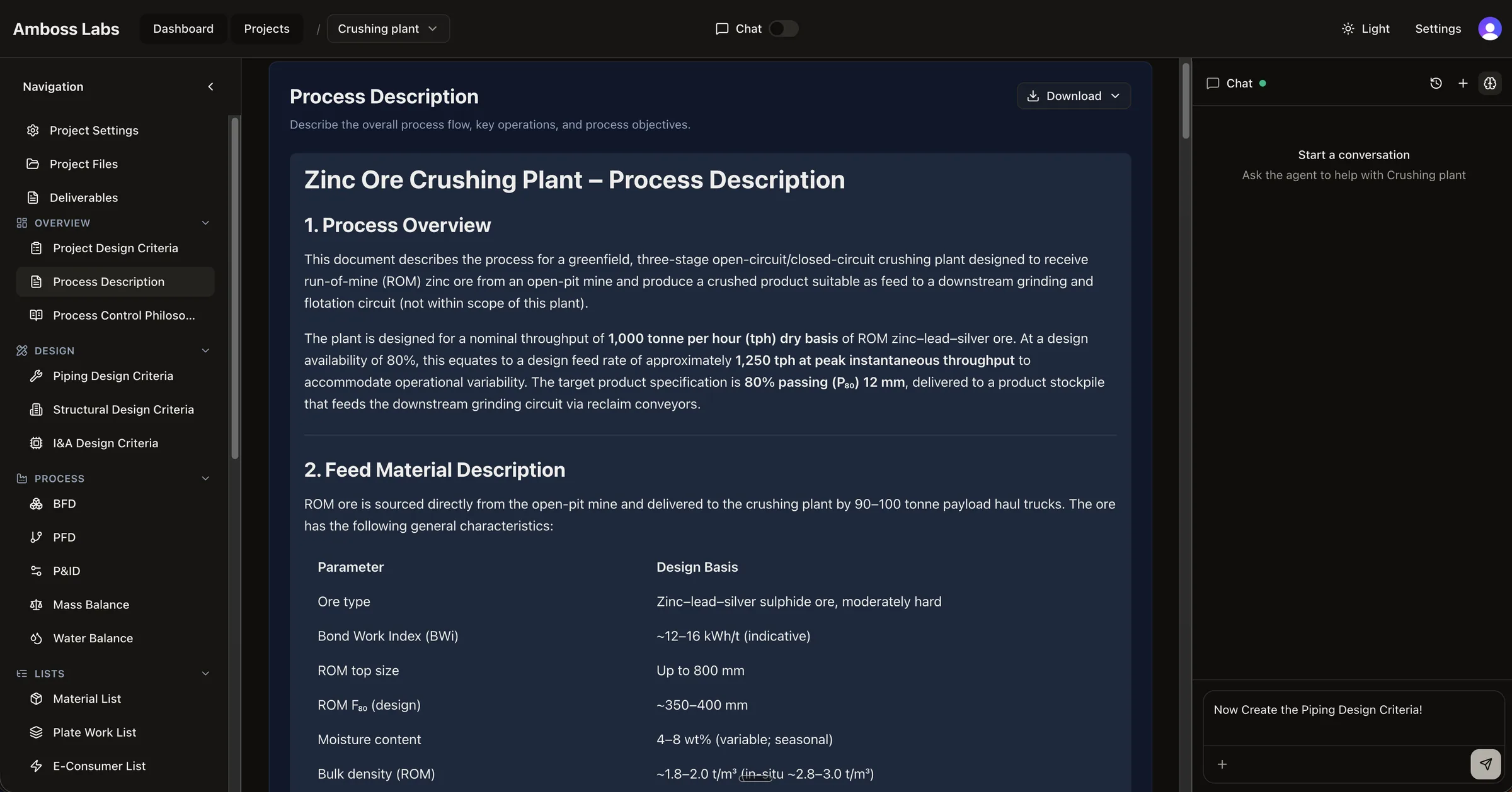 Minerva: Prozessbeschreibung im Projektkontext. Screenshot der Anwendung.